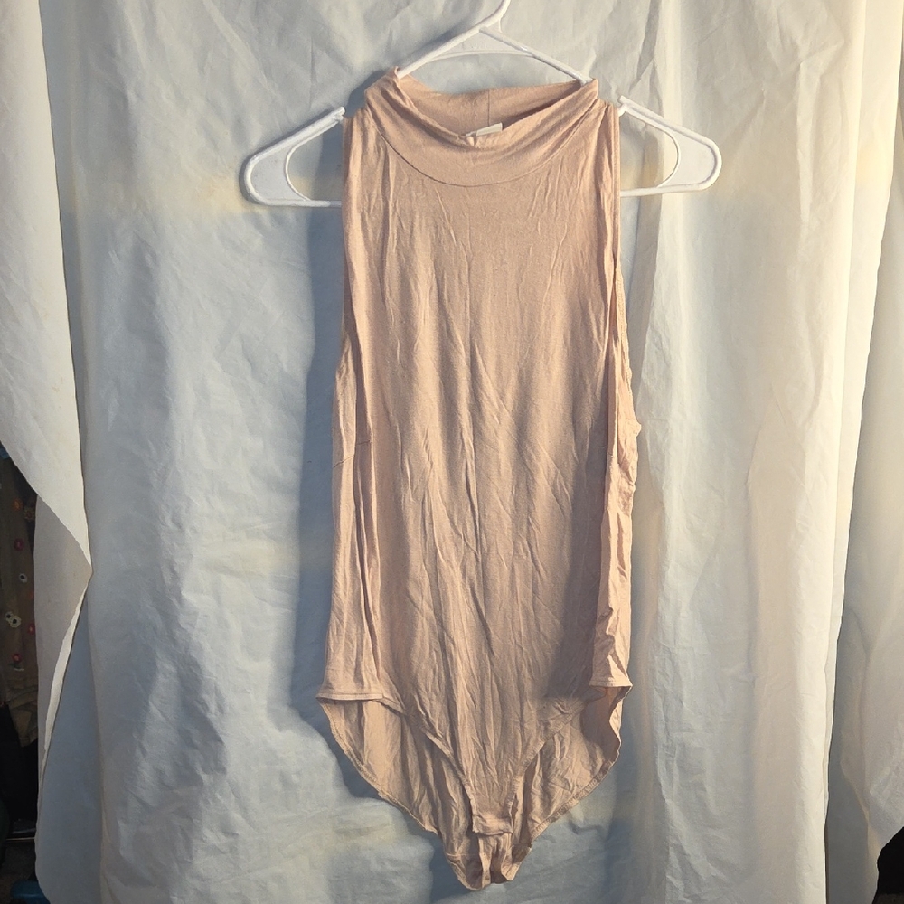 Pink Sleeveless Mockneck Top